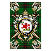 Clan Clan Primrose Tartan Crest Black Garden Flag  - Gold Thistle  NC81 Clan Primrose Tartan Today